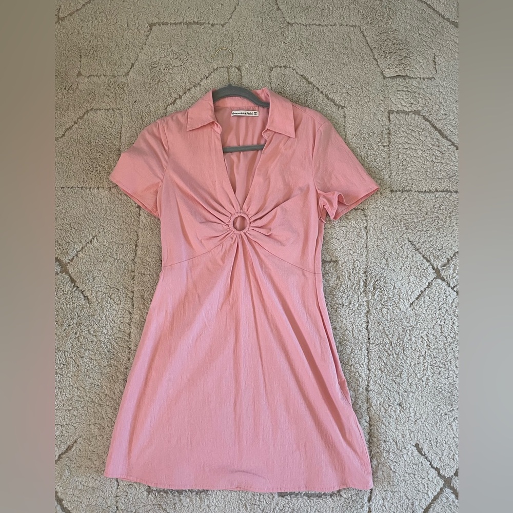 Abercrombie & Fitch Pink Mini Dress with Ring Front